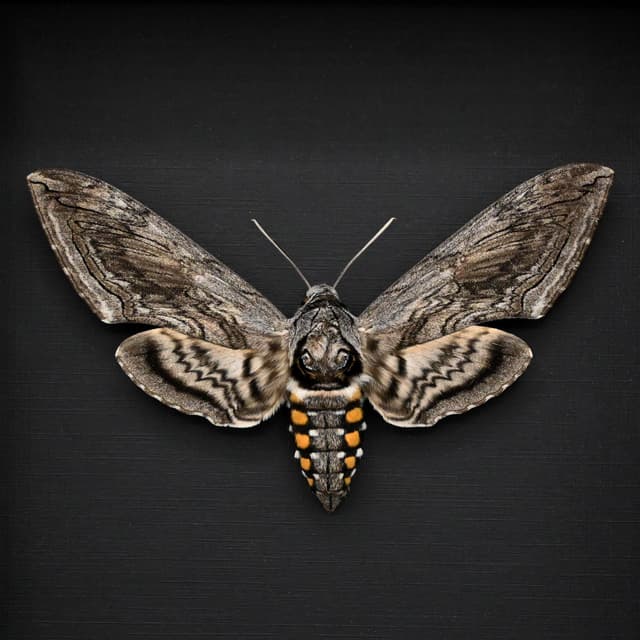 Real Five-Spotted Hawkmoth framed taxidermy - Manduca quinquemaculata