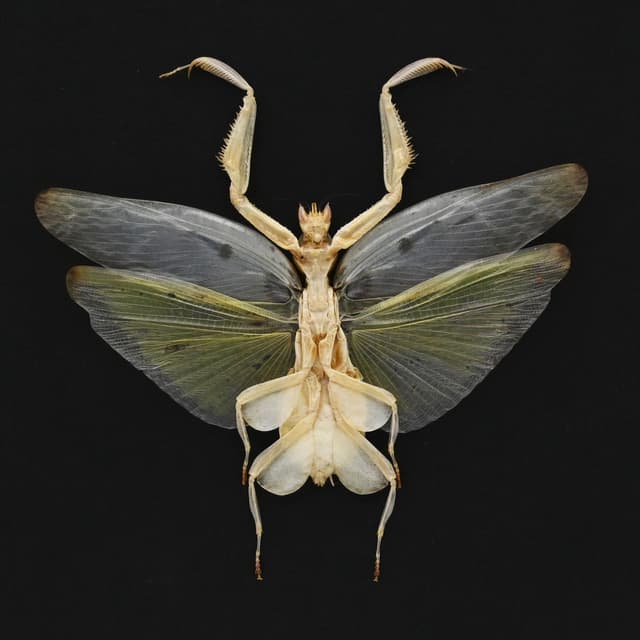 Real Orchid Mantis framed taxidermy - Hymenopus coronatus - large female