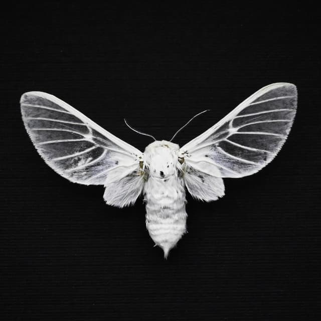 Rare white Erebid moth framed taxidermy - Balacra pulchra