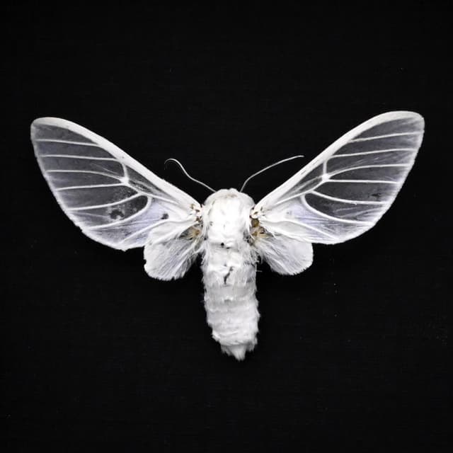 Rare white Erebid moth framed taxidermy - Balacra pulchra - large female