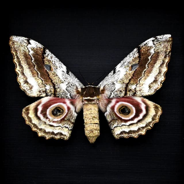 Real pink Speckled Emperor moth framed taxidermy - Gynanisa maja - female