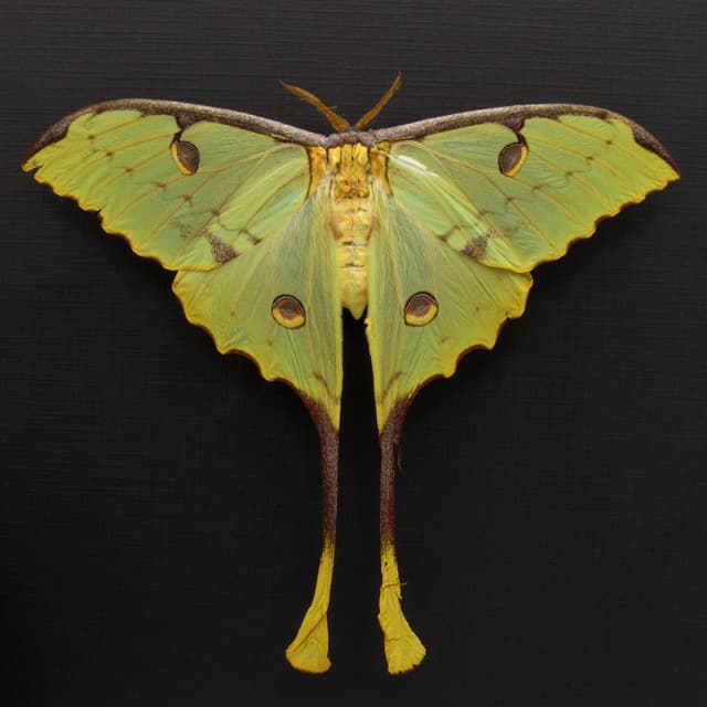 Real African Moon Moth framed taxidermy - Argema mimosae - female - minor damage