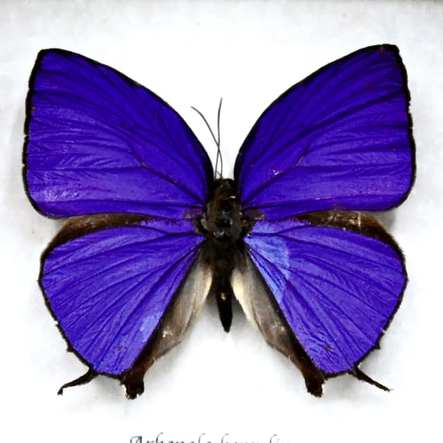 Rare purple metallic butterfly framed taxidermy - Arhopala herculina